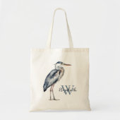 Küstentaubenreiher-Vogel-Monogramm Tragetasche (Vorne)