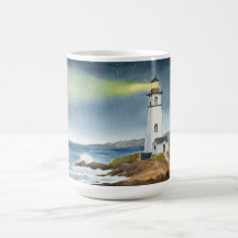 Küstenteleuchtturm mit Lichtstrahl