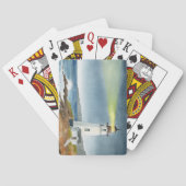 Küstenteleuchtturm mit Lichtstrahl Spielkarten (Rückseite)