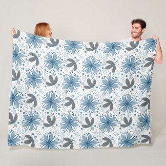 Küstenteppich: Moderne abstrakte Blumenmuster Fleecedecke