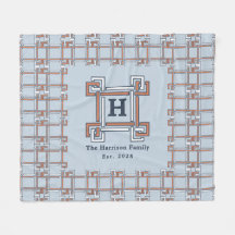Küstenterrakotta Himmelblau Familienmonogramm Est