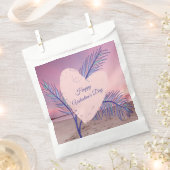 Küstenthema Pastel Valentine Pink Sunset Beach Geschenktütchen (Ausgeschnitten)