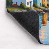 Küstenthema | Strandhäuser an der Bucht Mousepad (Ecke)