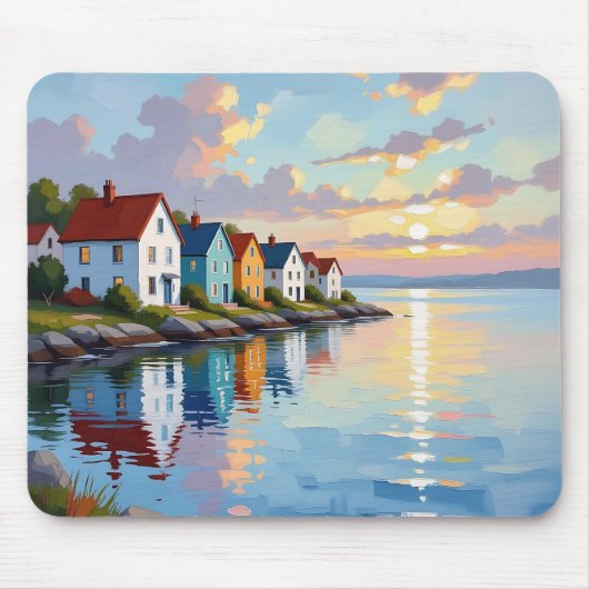 Küstenthema | Strandhäuser an der Bucht Mousepad (Vorne)
