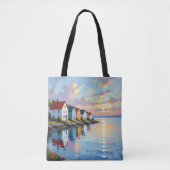 Küstenthema | Strandhäuser an der Bucht Tasche (Vorderseite)