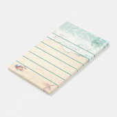 Küstentheme-Monogramm-Liniert Post-it Klebezettel (angewinkelt)