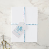 Küstentintenfisch Blau 2 Geschenkanhänger (Mit Garn)