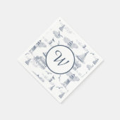 Küstentoiletten-Monogramm | Vornehm-Nautisch  Serviette (Ecke)