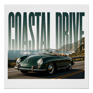 Küstentreiber Luxus-Automobil Grafik Poster