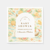 Küstentropical-Früchte-Babyshower Serviette (Vorderseite)