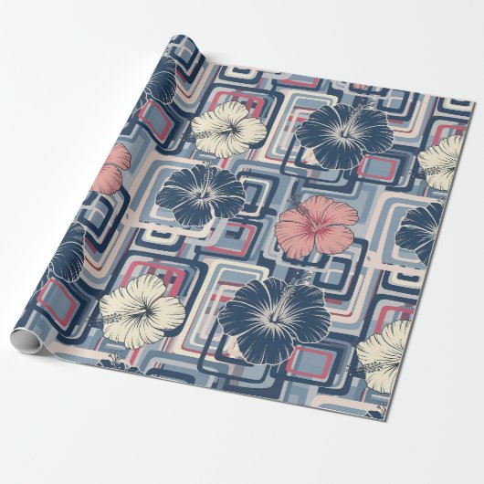 Küstentropisches Hibiskus-Muster (10) Geschenkpapier (Ungerollt)