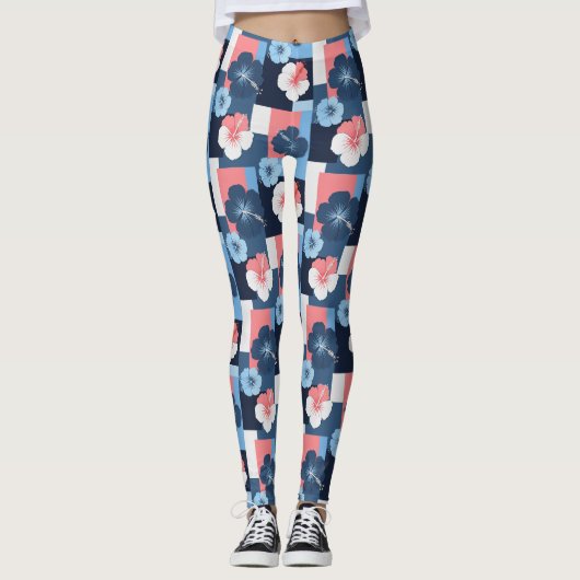 Küstentropisches Hibiskus-Muster (11) Leggings (Vorderseite)