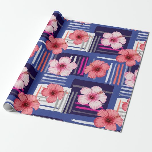 Küstentropisches Hibiskus-Muster (12) Geschenkpapier (Ungerollt)