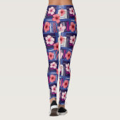 Küstentropisches Hibiskus-Muster (12) Leggings (Rückseite)