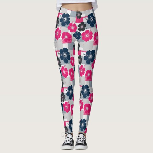 Küstentropisches Hibiskus-Muster (13) Leggings (Vorderseite)