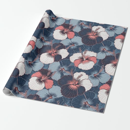 Küstentropisches Hibiskus-Muster (14) Geschenkpapier (Ungerollt)