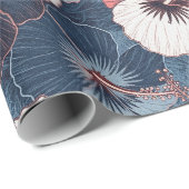 Küstentropisches Hibiskus-Muster (14) Geschenkpapier (Rolleneckpunkt)