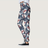 Küstentropisches Hibiskus-Muster (14) Leggings (Links)