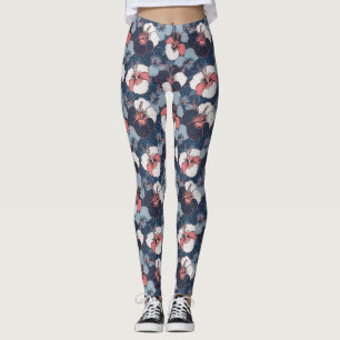 Küstentropisches Hibiskus-Muster (14) Leggings