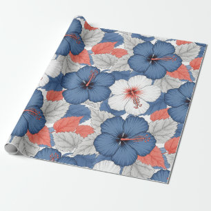 Küstentropisches Hibiskus-Muster (1) Geschenkpapier