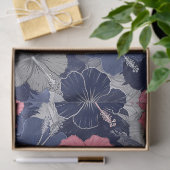 Küstentropisches Hibiskus-Muster (2) Seidenpapier (Geschenk)