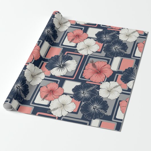 Küstentropisches Hibiskus-Muster (4) Geschenkpapier (Ungerollt)