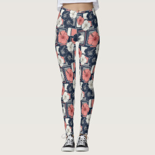 Küstentropisches Hibiskus-Muster (4) Leggings