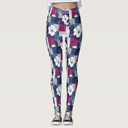 Küstentropisches Hibiskus-Muster (5) Leggings (Vorderseite)