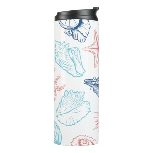 Küstentumpfel mit Muscheldesign Thermosbecher (Nach links gedreht)