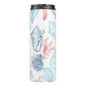 Küstentumpfel mit Muscheldesign Thermosbecher (Rückseite)