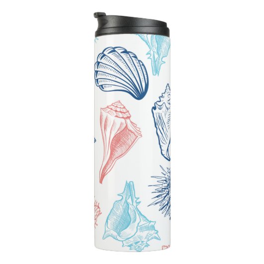 Küstentumpfel mit Muscheldesign Thermosbecher (Nach rechts gedreht)