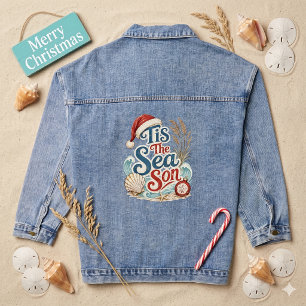 Küstentypografie für Weihnachten ist die Meereszei Jeansjacke