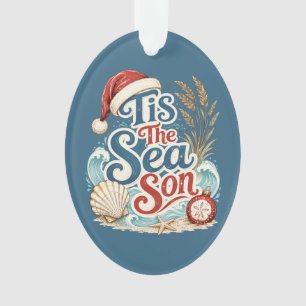 Küstentypografie für Weihnachten ist die Meereszei Ornament
