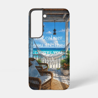 Küstenveranda mit Hängematte und türkisem Meer Samsung Galaxy Hülle