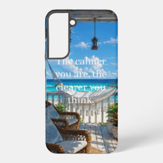 Küstenveranda mit Hängematte und türkisem Meer Samsung Galaxy Hülle