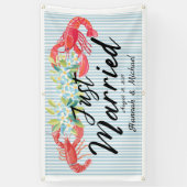 Küstenvibes-Blumen-Just-Married-Autobanner Banner (Vertikal)