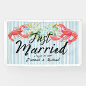Küstenvibes-Blumen-Just-Married-Autobanner Banner (Horizontal)