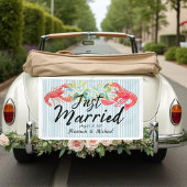 Küstenvibes-Blumen-Just-Married-Autobanner Banner