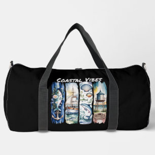 Küstenvibes Nautische Elemente Ozeankunst Duffle Bag