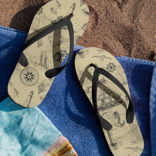 Küstenvintage-nautische Strand-Leuchttürme Badesandalen