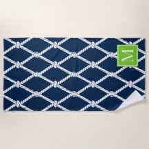 Küstenvornehm-nautisches Monogramm – Marine & Lime