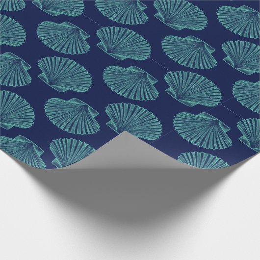 Küstenwaage Seashells Geschenkpapier (Ecke)