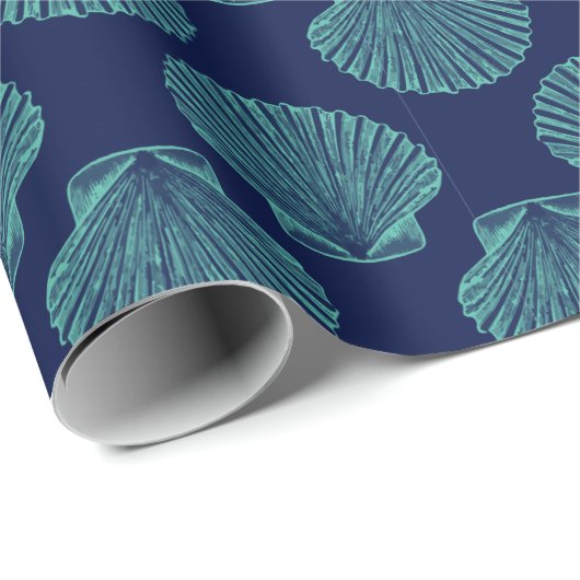 Küstenwaage Seashells Geschenkpapier (Rolleneckpunkt)