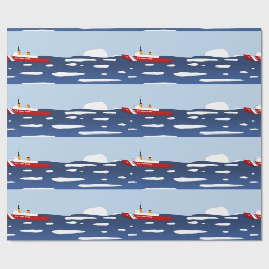 Küstenwache-Eisbrecher-Packpapier Geschenkpapier (Flach)