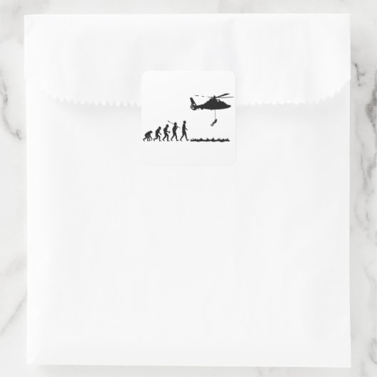 Küstenwache Quadratischer Aufkleber (Tasche)