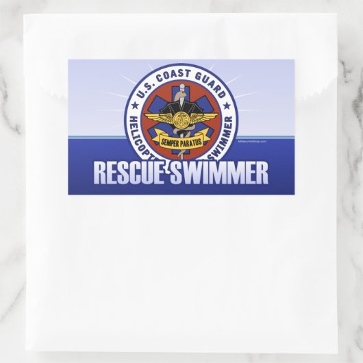 Küstenwache-Rettungs-Schwimmer Rechteckiger Aufkleber (Tasche)