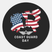 Küstenwache Runder Aufkleber (Vorderseite)