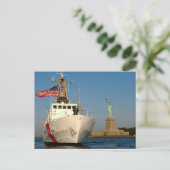 Küstenwache und die Freiheitsstatue Postkarte (Stehend Vorderseite)