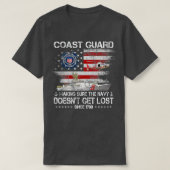 Küstenwache Veteran USCG Amerikanischer Flaggenvet T-Shirt (Design vorne)