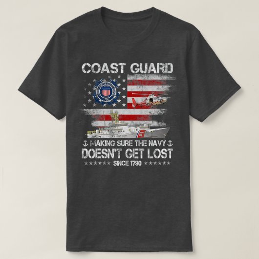 Küstenwache Veteran USCG Amerikanischer Flaggenvet T-Shirt (Design vorne)